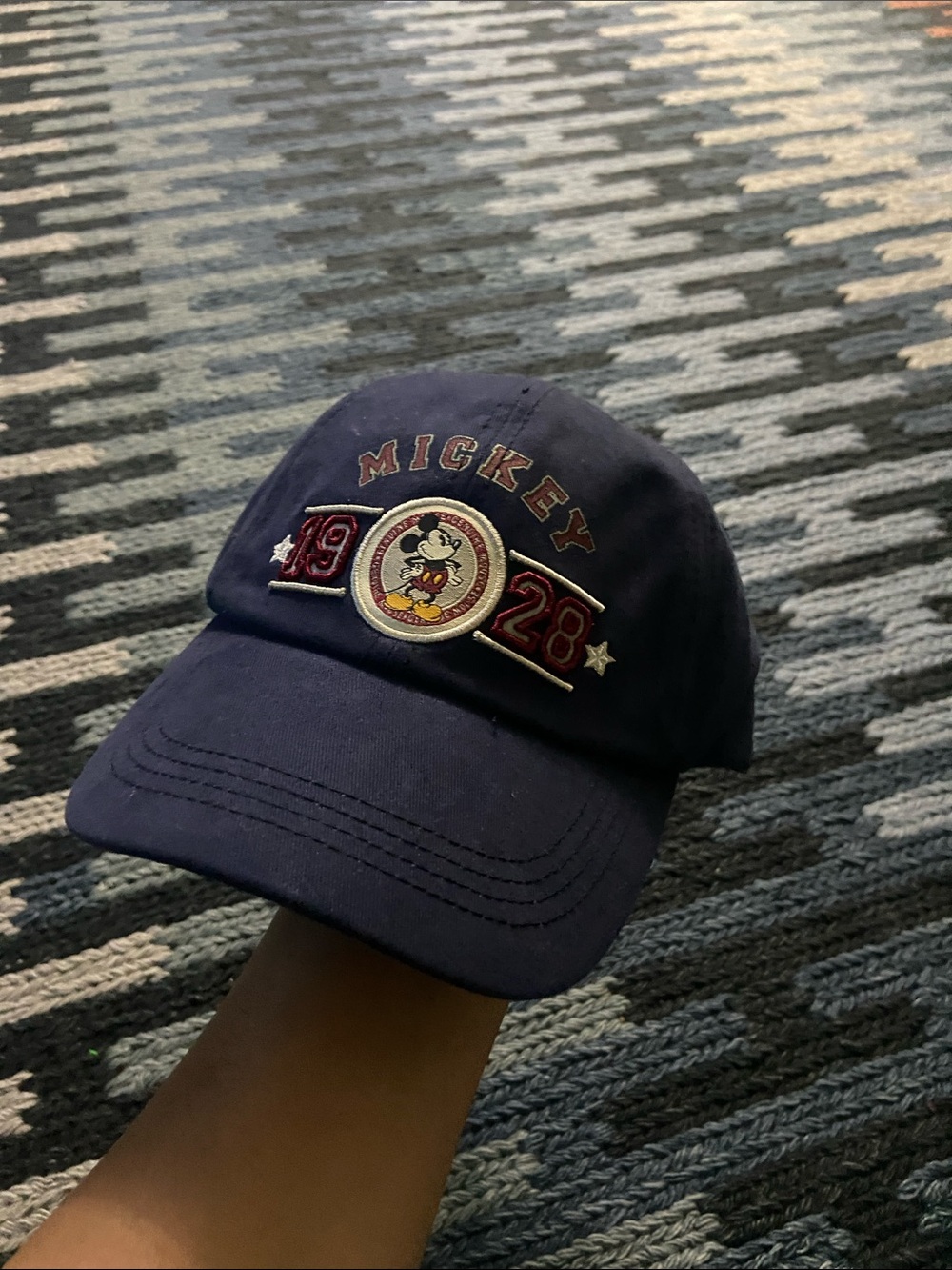 NWOT Disney Navy Mickey 1928 Embroidered Baseball Cap